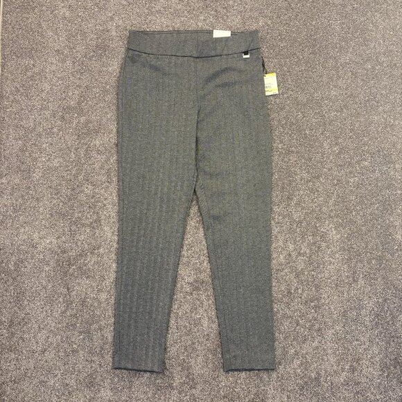 Anne Klein Women's Ankle Pants Size M Black Silver Pull On Slim Fit NWT $89 - Picture 3 of 16